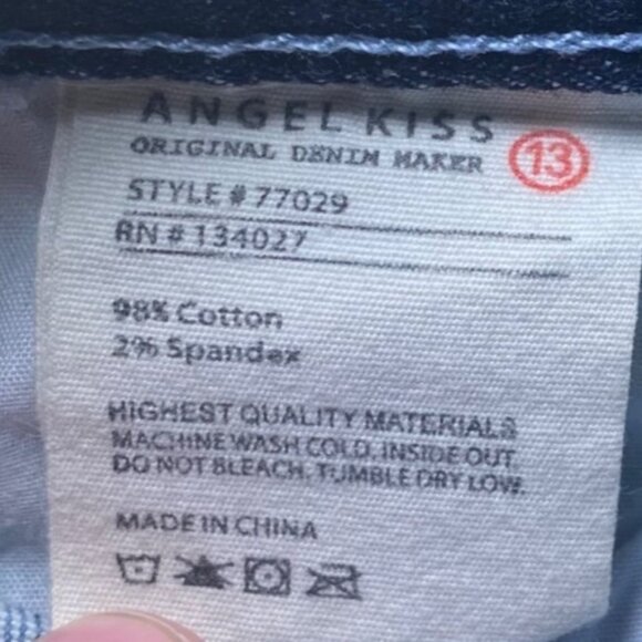 Angel Kiss Womens High-Rise Acid Wash Denim Short Shorts Size 13 - Picture 6 of 6